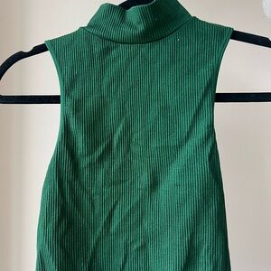 Zara seamless ribbed mock neck crop top